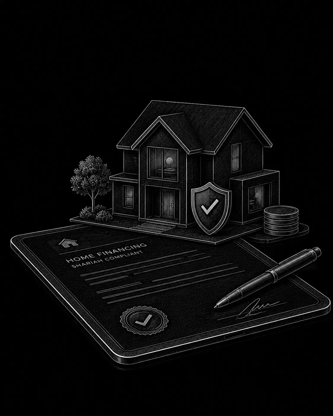 Home Financing — engraved illustration